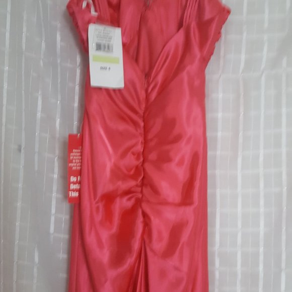 BEAUTIFUL, LONG, ELEGANT, DRESS BY: CAROL LIN SIZE 4 COLOR: CORAL (PEONY) - Picture 5 of 8